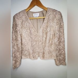 Horchow Vintage Lace Sequin Blush Color Jacket
